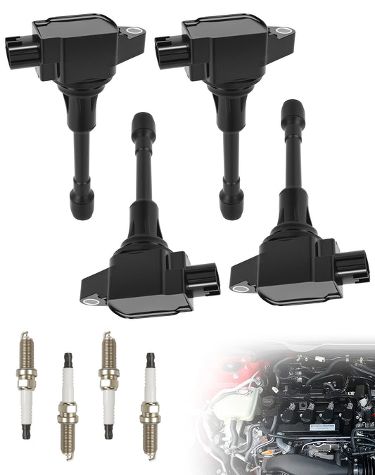 Nissan Ignition Coils & Spark Plugs UF549 - 1.6L-2.5L L4 Set of 4 (2007-2019)