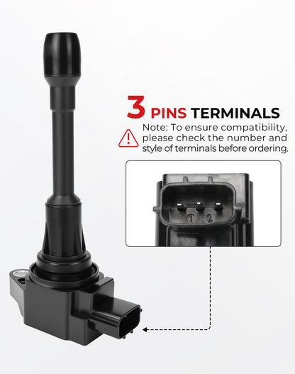 Nissan Ignition Coils & Spark Plugs UF549 - 1.6L-2.5L L4 Set of 4 (2007-2019)
