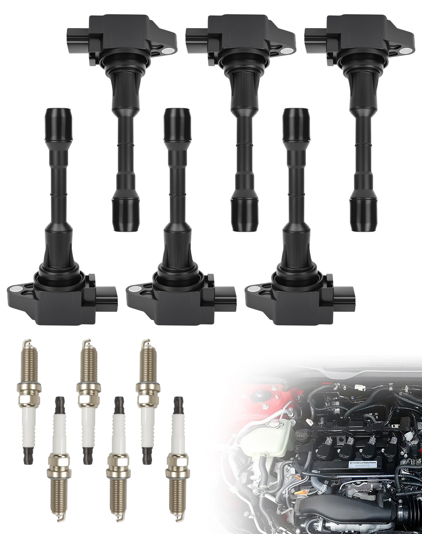 Nissan Infiniti Ignition Coils & Spark Plugs UF550 - 3.5L V6 Set of 6