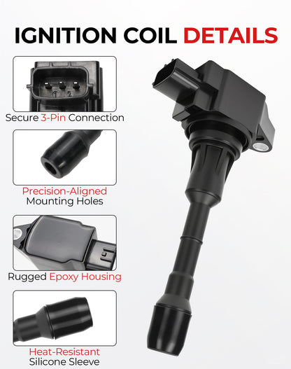 Nissan Infiniti Ignition Coils & Spark Plugs UF550 - 3.5L V6 Set of 6
