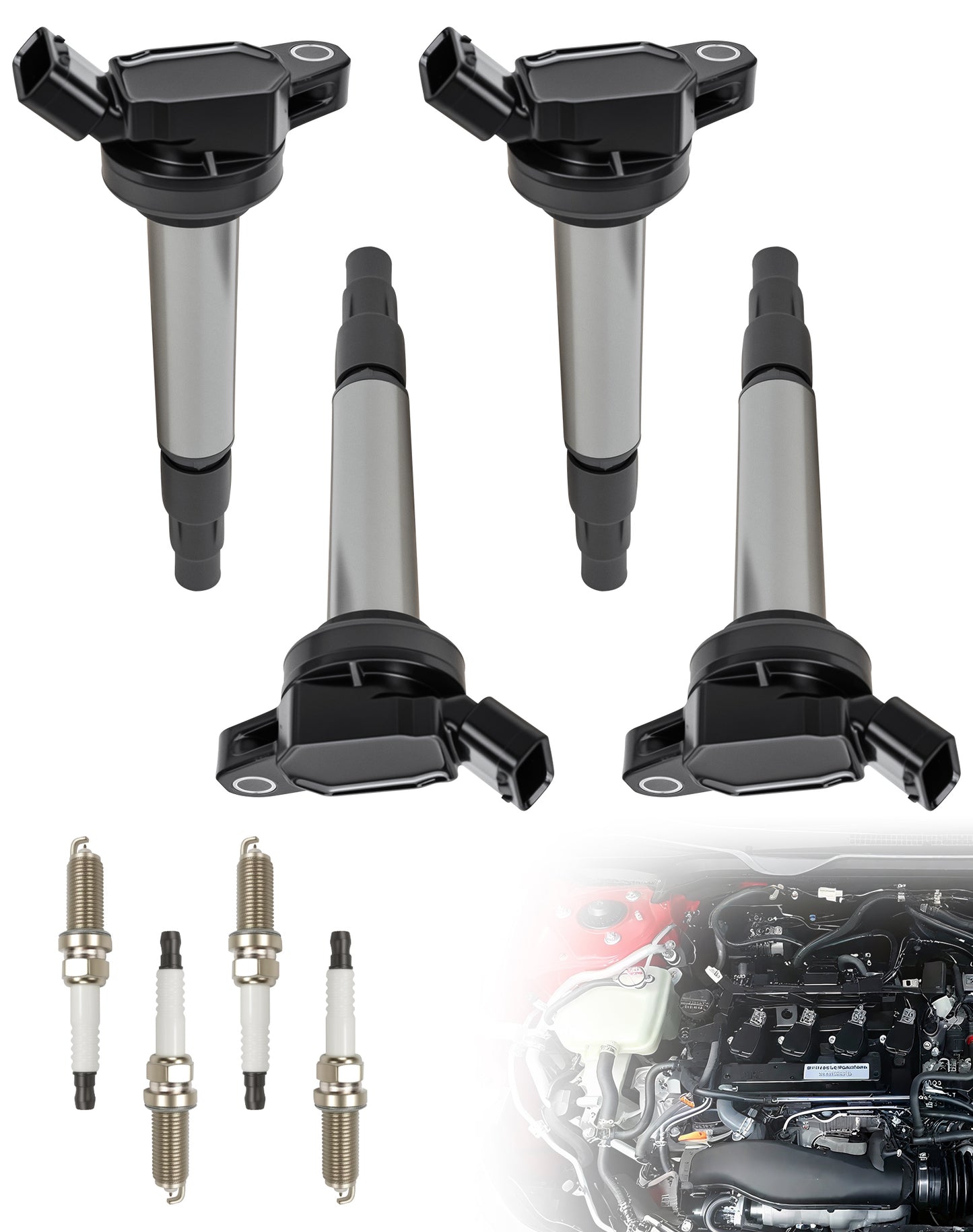 Toyota Lexus Ignition Coils & Spark Plugs UF596 - 1.8L L4 Set of 4 (2008-2015)