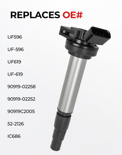 Toyota Lexus Ignition Coils & Spark Plugs UF596 - 1.8L L4 Set of 4 (2008-2015)