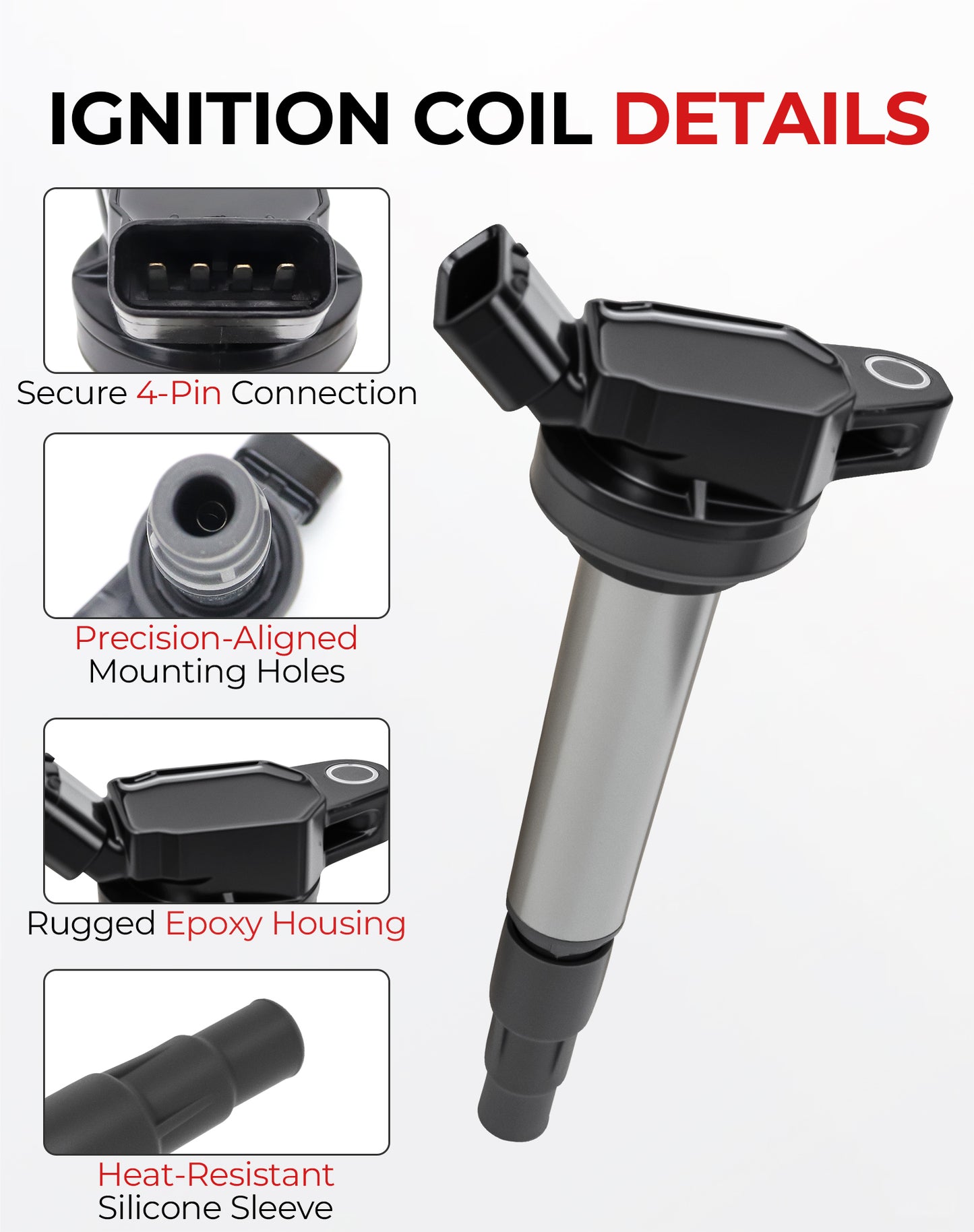 Toyota Lexus Ignition Coils & Spark Plugs UF596 - 1.8L L4 Set of 4 (2008-2015)