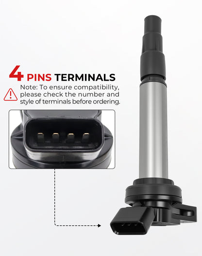 Toyota Lexus Ignition Coils & Spark Plugs UF596 - 1.8L L4 Set of 4 (2008-2015)