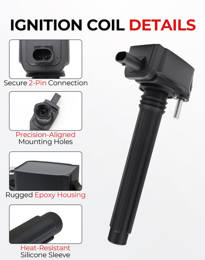Jeep Dodge Chrysler Ignition Coils & Spark Plugs UF648 - 3.6L V6 Set of 6