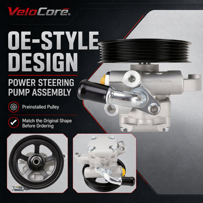 VeloCore 20-2403 Power Steering Pump With Pulley Compatible With GM 3.6L | Compatible with Buick Enclave, Chevy Equinox Traverse, GMC Acadia, Pontiac Torrent, Saturn Outlook Vue 2007-2013, 96-2403