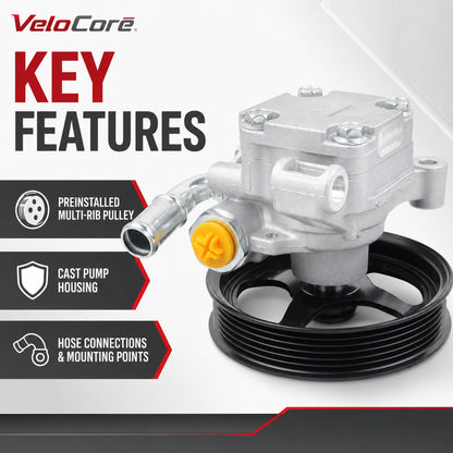 VeloCore 20-2403 Power Steering Pump With Pulley Compatible With GM 3.6L | Compatible with Buick Enclave, Chevy Equinox Traverse, GMC Acadia, Pontiac Torrent, Saturn Outlook Vue 2007-2013, 96-2403