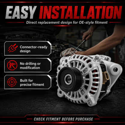VeloCore Alternator Replacement Compatible with 2013-2017 Honda Accord L4 2.4L Automatic CVT Transmission Replace# 14489N 14489 31100-5A2-A02RM AMT0277 AHGA88 31100-5A2-A02
