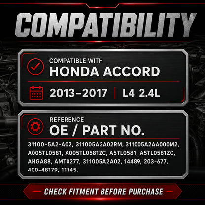 VeloCore Alternator Replacement Compatible with 2013-2017 Honda Accord L4 2.4L Automatic CVT Transmission Replace# 14489N 14489 31100-5A2-A02RM AMT0277 AHGA88 31100-5A2-A02