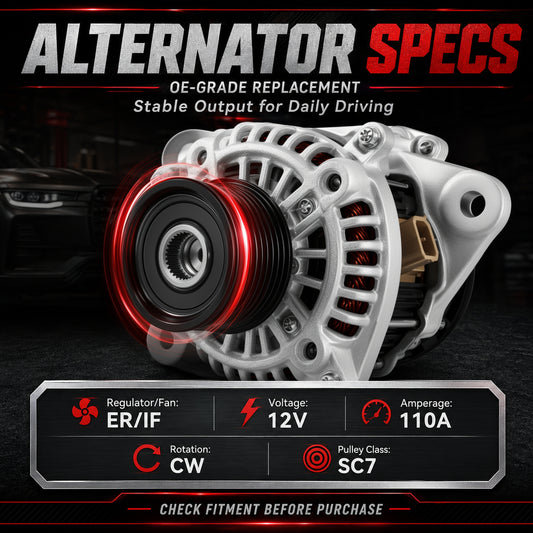 VeloCore Alternator Replacement Compatible with 2013-2017 Honda Accord L4 2.4L Automatic CVT Transmission Replace# 14489N 14489 31100-5A2-A02RM AMT0277 AHGA88 31100-5A2-A02