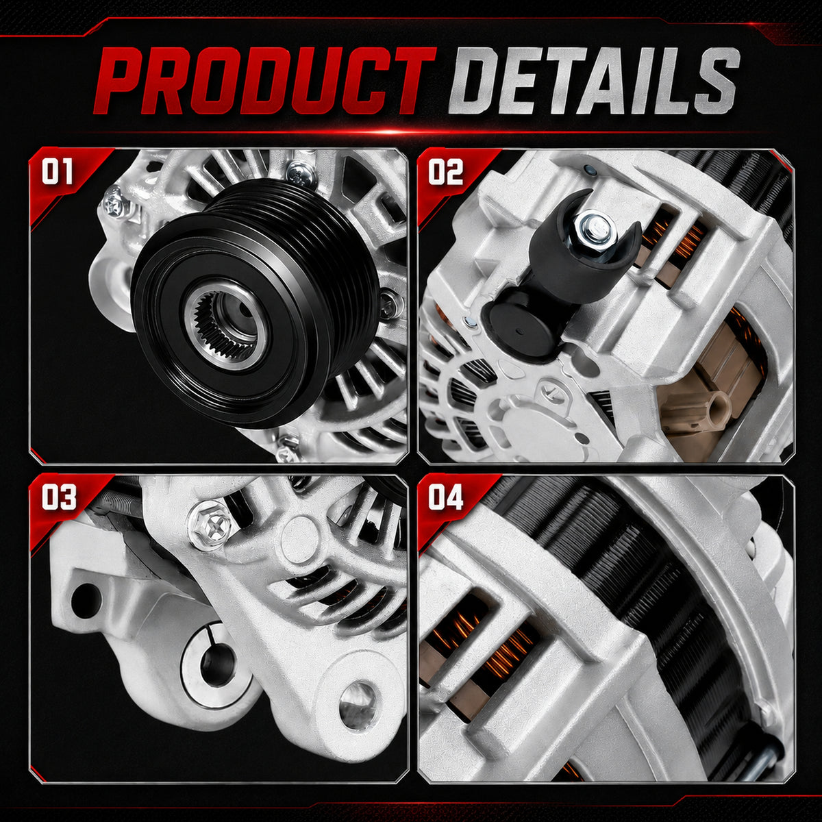 VeloCore Alternator Replacement Compatible with 2013-2017 Honda Accord L4 2.4L Automatic CVT Transmission Replace# 14489N 14489 31100-5A2-A02RM AMT0277 AHGA88 31100-5A2-A02