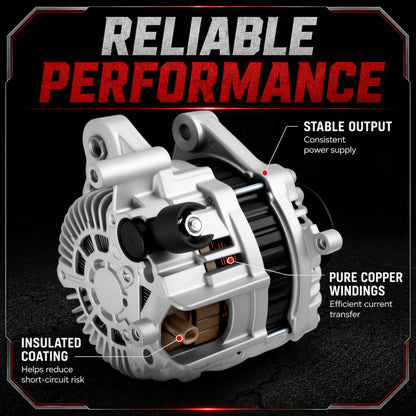 VeloCore Alternator Replacement Compatible with 2013-2017 Honda Accord L4 2.4L Automatic CVT Transmission Replace# 14489N 14489 31100-5A2-A02RM AMT0277 AHGA88 31100-5A2-A02