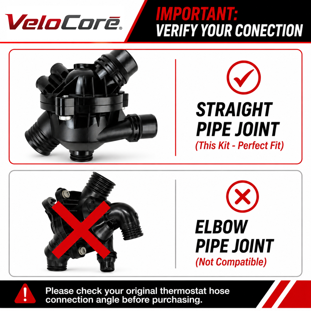 VeloCore Electric Engine Water Pump and Thermostat Kit Compatible with BMW 135i 335i 335is 535i Z4 sDrive35i 2007-2016 3.0L L6 - Replaces 11517632426 11537549476 11517588885 11519455978