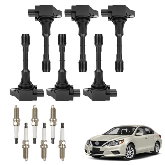 VeloCore UF550 Ignition Coil & Iridium Spark Plug Set of 6 for Select Nissan & Infiniti 3.5L V6 Models