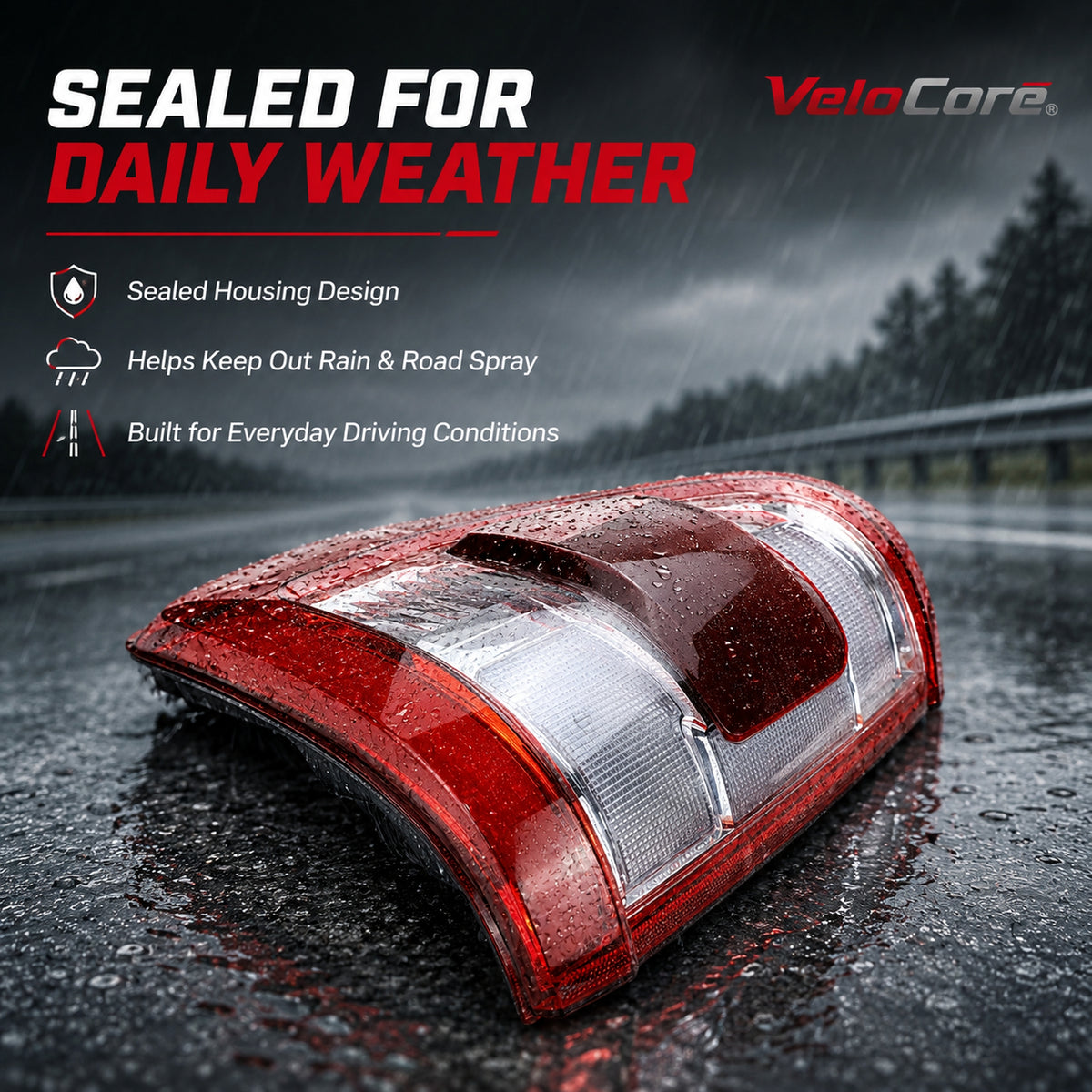 VeloCore LED Tail Light Assembly ML3Z13404D Right Passenger Side 11-Pin | Compatible with Ford F-150 2021 2022 2023 King Ranch, Lariat, Limited and Platinum W/Bracket W/O Radar