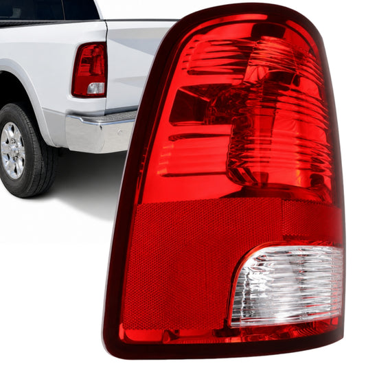VeloCore CH2818124 Halogen Tail Light Assembly Left Side with Bulbs | compatible with Dodge Ram 1500 2009-2018, Ram 2500/3500 2010-2018, 1500 Classic 2019-2022, red lens, not for factory LED