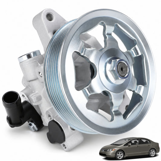 VeloCore Power Steering Pump & Pulley 56110RNAA01 Fit for Honda Civic | compatible with Honda Civic 2006-2011 1.8L with hydraulic steering, metal assembly, pulley included, 21-5456