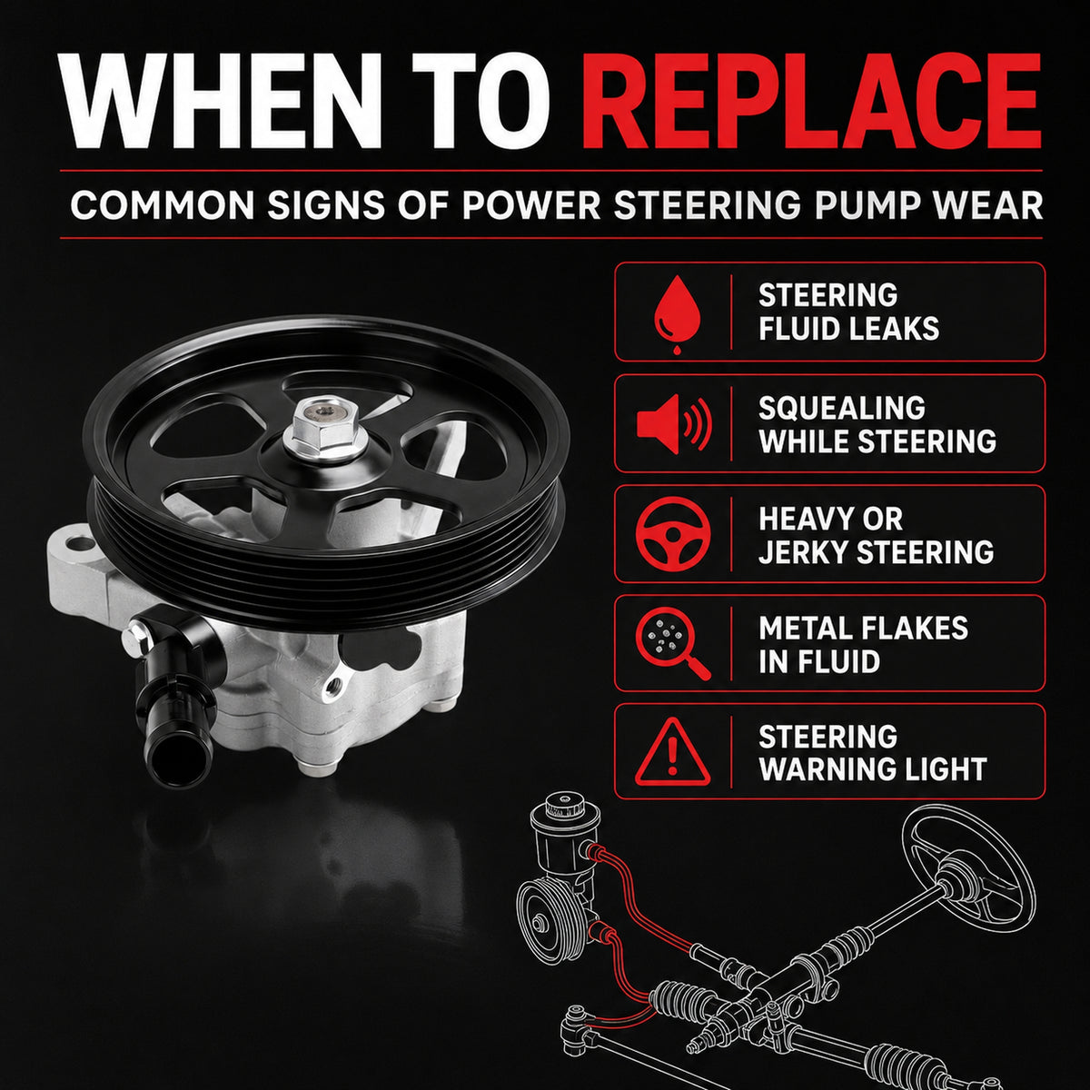VeloCore Power Steering Pump & Pulley 56110-RGL-A03 Fit for Honda Odyssey | compatible with Honda Odyssey 2005-2010 3.5L and Pilot 2005-2008 3.5L, pulley included, 21-5442