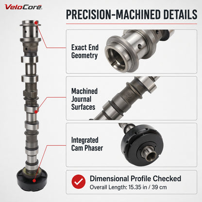 VeloCore Right Exhaust Camshaft 5184378AF Fit for Jeep Wrangler 3.6L V6 | compatible with Jeep Wrangler 2012-2016, Grand Cherokee 2011-2015, 3.6L V6 only, right exhaust, metal construction