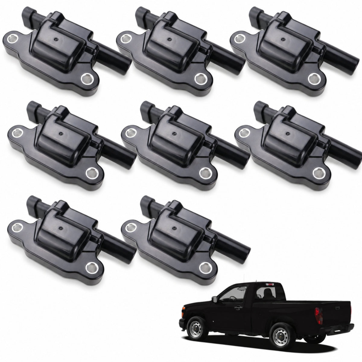 VeloCore Square Ignition Coil Set of 8 12570616 Fit for Chevrolet Silverado | compatible with Chevrolet Silverado 1500 2008-2013 and GMC Sierra 1500 2008-2015 V8, square coils, UF413