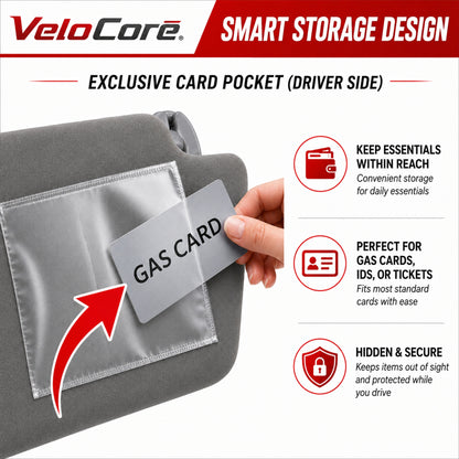 VeloCore Gray Sun Visor Pair Compatible with Toyota Tacoma 2005-2015