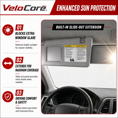 VeloCore Gray Sun Visor Pair Compatible with Toyota Tacoma 2005-2015