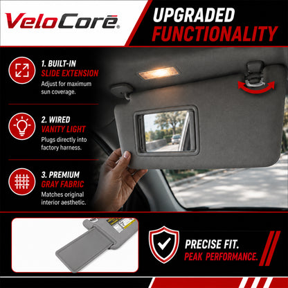 74320-42501-B2 Gray Sun Visor for 2006-2013 Toyota RAV4 Driver Side