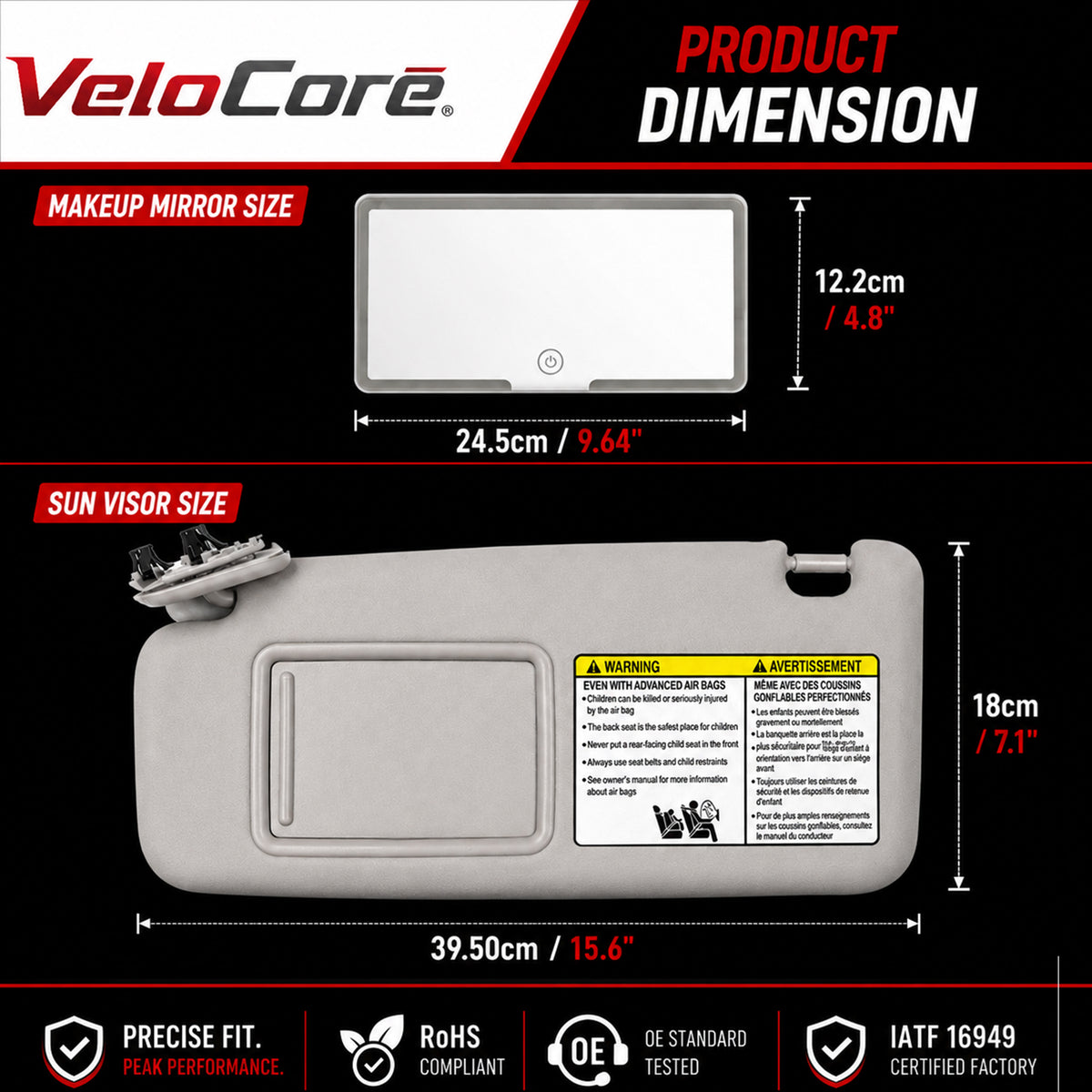 74320-42501-B2 Gray Sun Visor for 2006-2013 Toyota RAV4 Driver Side