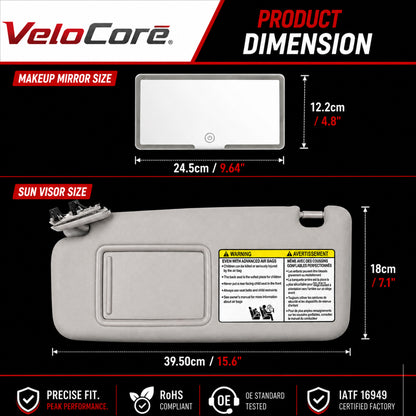74320-42501-B2 Gray Sun Visor for 2006-2013 Toyota RAV4 Driver Side