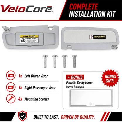 VeloCore Sun Visor Pair Compatible with 2006-2011 Honda Civic Coupe Sedan