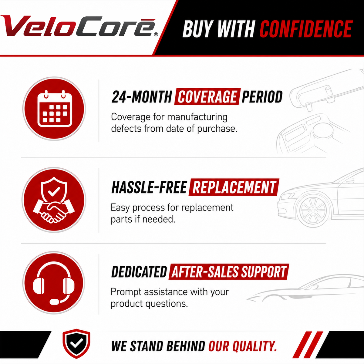 VeloCore Sun Visor Pair Compatible with 2006-2011 Honda Civic Coupe Sedan