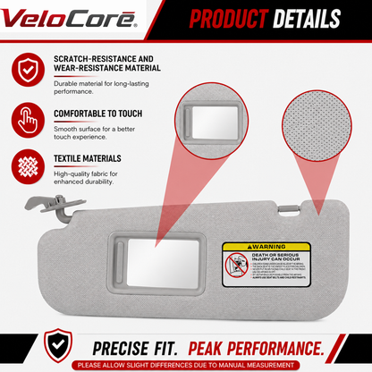 Sun Visor Pair Grey 852103X000TX Left Driver Right Passenger Side