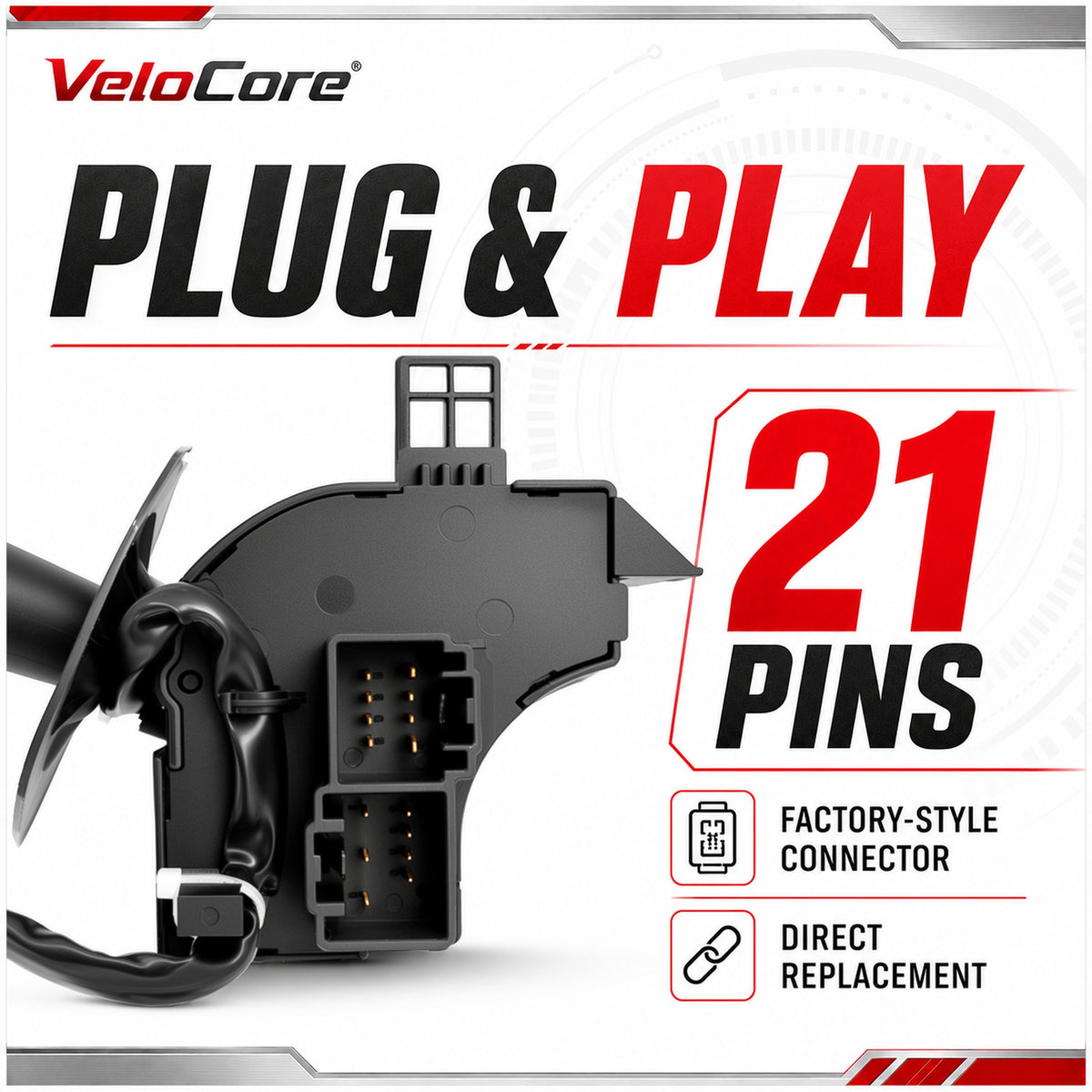VeloCore Turn Signal Wiper Dimmer Combination Switch Lever 5L3Z-13K359-AAA