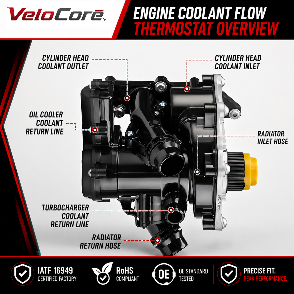 Velocore Water Pump Thermostat Housing Assembly Compatible with VW Audi EA888 Gen3 1.8T 2.0T GTI Jetta Golf Passat Tiguan A3 A4 A5 Q5 TT, Replaces 06L121011B 06L121111J 06L121012A