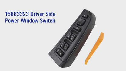 Flecto Master Power Window Switch Driver Side 15883323 with Door Lock & Bezel Compatible with 2003-2007 Chevy Silverado GMC Sierra Yukon Cadillac Escalade Replace DWS-220 901-075