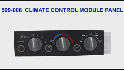 Flecto 599-006 AC Heater Control Panel with Rear Defogger - 1996-2000 Chevy, Cadillac, GMC (Escalade, C1500, Suburban, Tahoe, Yukon) - Replaces OEM 9378805, 16231165