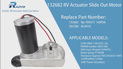 RV Slide Out Motor 132682 - Lippert Through Frame System 12V 18:1 30Amp