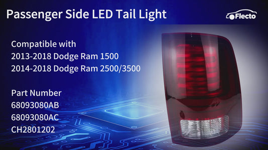 LED Tail Light Assembly Dodge Ram 1500 2500 3500 2013-2018 Right Passenger 68093080AB
