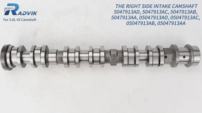 Radvik Intake Camshaft 5047913AD Right Side Compatible with Jeep Grand Cherokee Dodge Durango Chrysler Ram 2016-2024 3.6L V6 Engine, 5047913AB, 5047913AA, 05047913AC