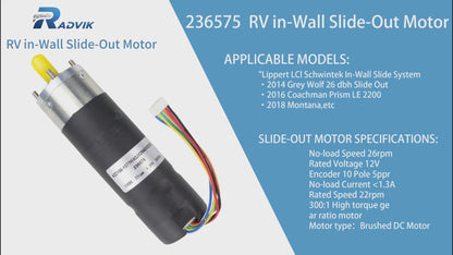RV Slide Out Motor 236575 - Lippert Schwintek System 12V IG-42 300:1