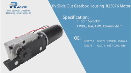 RV Slide Out Motor & Gear Housing 225008 - BAL Accu-Slide Cable System
