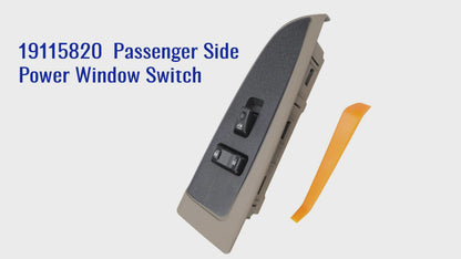 Flecto Power Window Switch Front Passenger Side 19115820 with Door Lock & Tan Bezel Compatible with 03-07 Chevy Avalanche Silverado Suburban Tahoe GMC Yukon Sierra Cadillac Escalade, Replace 920-020